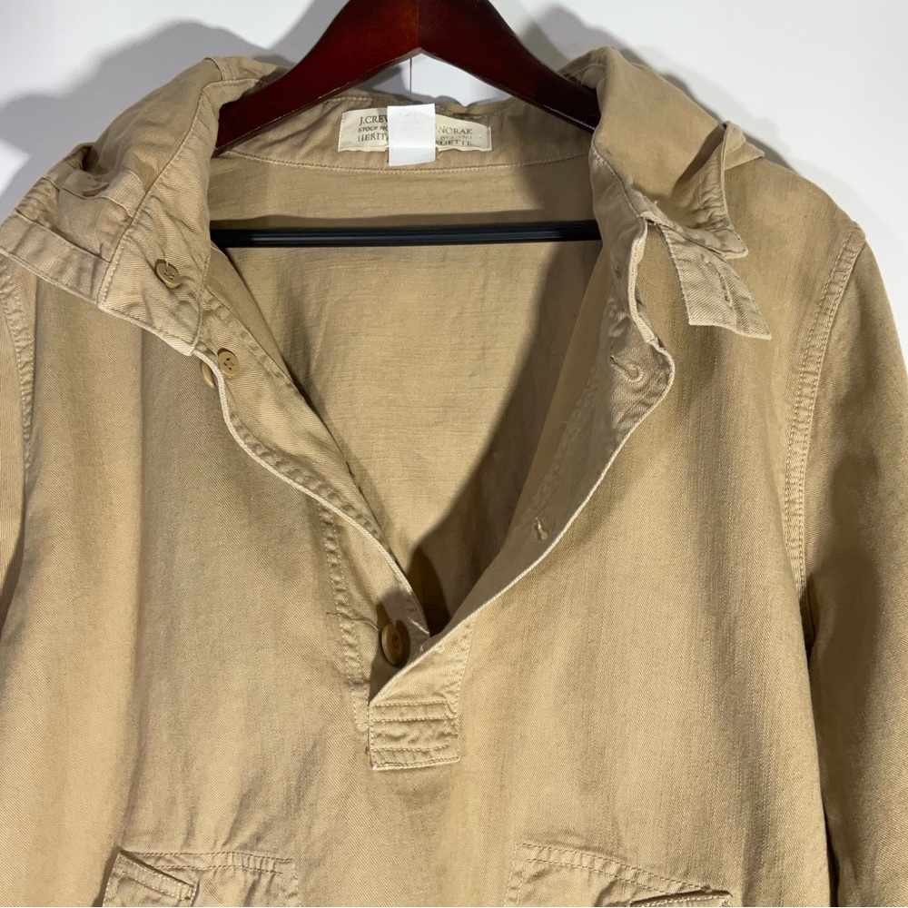 J. Crew Women’s Anorak Heritage Silhouette Hooded Pullover Jacket Beige Size LG - Picture 5 of 16